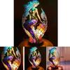 Mermaid Resin Animal Table Lamp With Colorful Retro Design For Gift And Home Decor