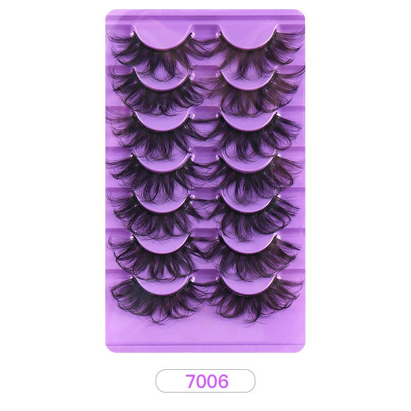 High Imitation Mink Hair False Eyelashes Dense Curl Simulation 7 Pairs Of Eyelashes