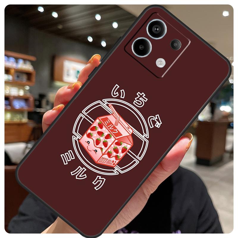 Cute Strawberry Milk Box Case For Xiaomi Redmi Note 14 10 11 12 13 15 Pro Plus Cover For Redmi 15 15C 14C 10C 12C 13C