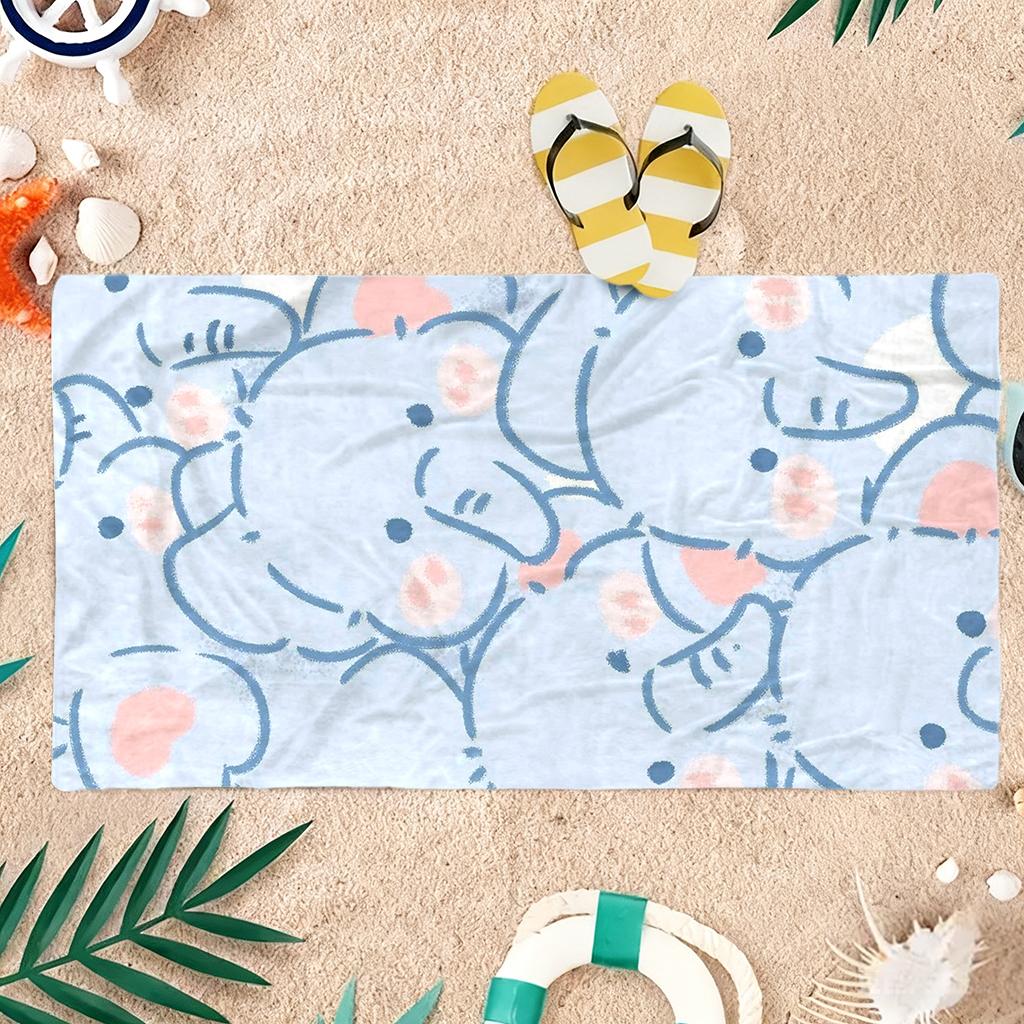 Cute Baby Elephant Beach Towel Large Quick-Drying Towel For Beach Pool Sport Yoga Gym Home Towel Gift for Friend Sand Free Towel