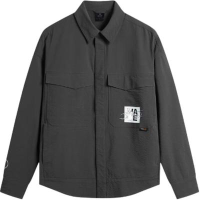 Li Ning Wade Series Leichtes Poloshirt mit lockerem Schnitt und Buchstabenprint für Herren shirts Schiefergrau AFDU213-8