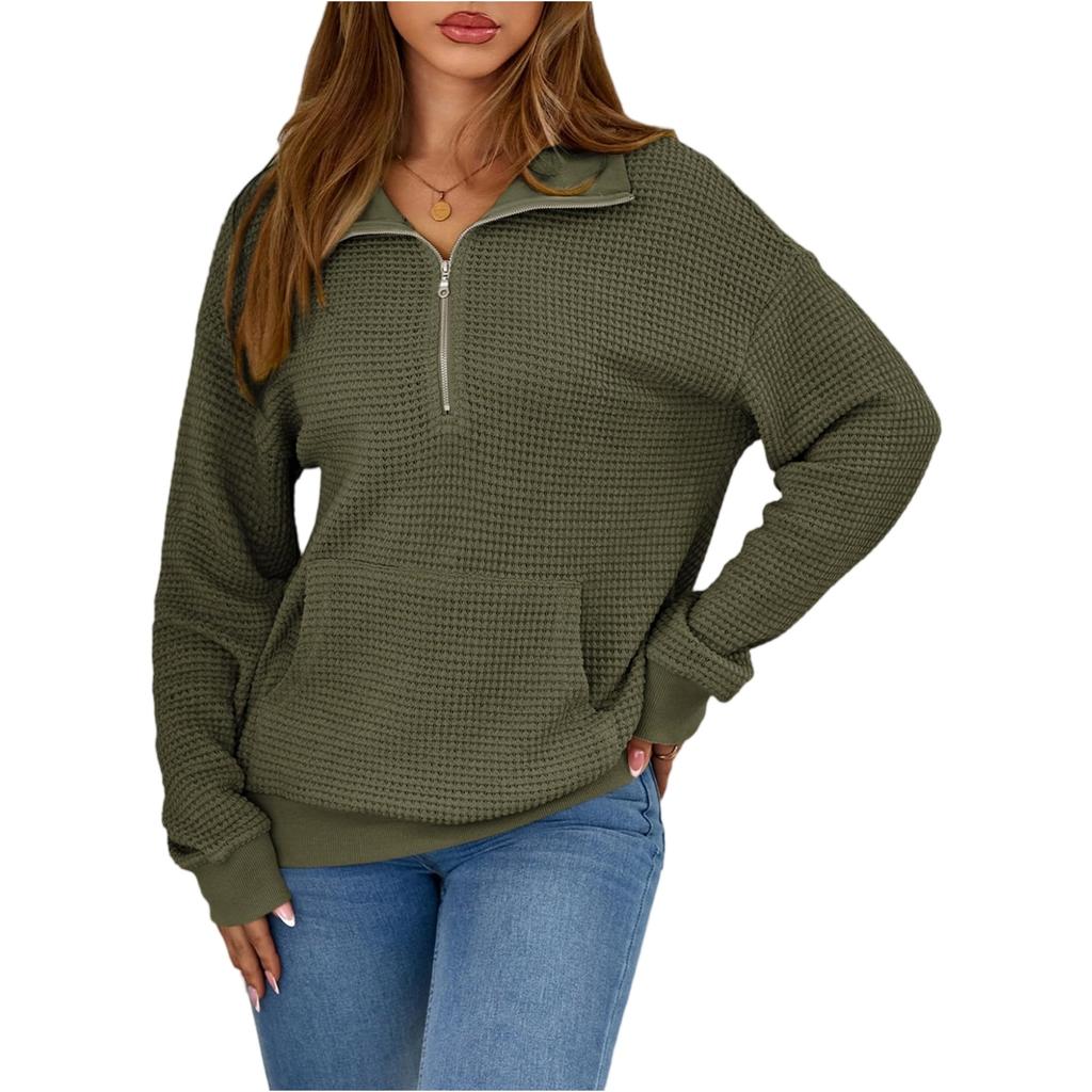 Sudadera de Moda de Manga Larga para Mujer de Color Sólido