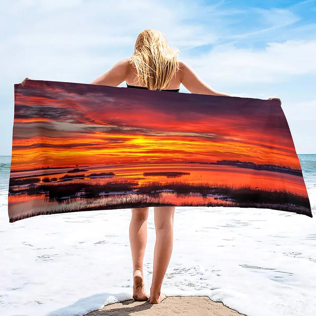 Seaworld Print Microfiber Towel for Beach Travel Bath Extra Large Blanket Towel Oversized Sand Proof Great for Swim Yoga Sports