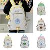 Student Backpack Trendy Nylon School Bag With Padded Shoulder Straps And Spliced Design For Campus Use