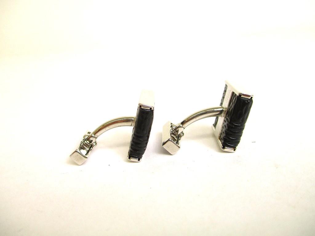Authentic LOUIS VUITTON Damier Graphite Steel Black Leather Cufflinks Cuffs #9686  Seller Refurbished