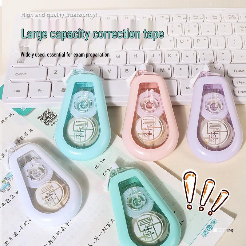 Durable, Large-capacity Japanese-style Correction Tape with Smooth, Non-breaking Application; Transparent Design.