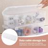 Transparent 5-grid Desktop Data Cable Storage Compartment Box Home Winding Device, Power Cord, Miscellaneous Storage Box