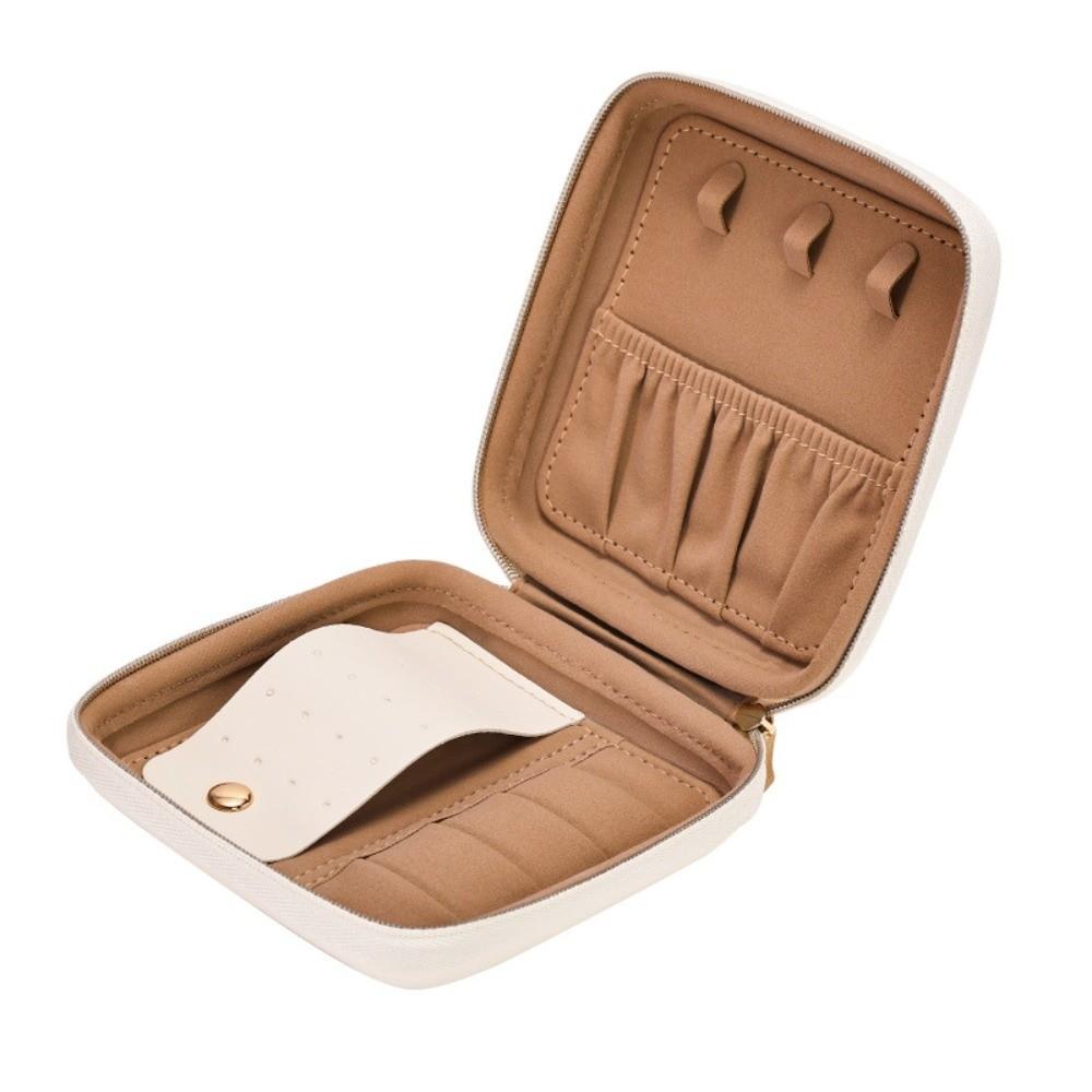 Dustproof Portable Jewelry Organizer Leather Jewelry Display Box  Necklace