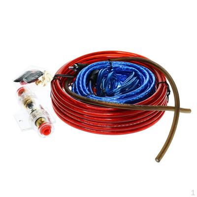 1 Set Car Audio Subwoofer Amplifier AMP Wiring Wire Kit W/ 60A Holder for Universal
