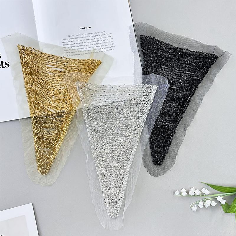 1Pcs Lace Tassel Sequin Patch DIY Sewing Applique Wedding Dress Back Decoration Stage Performance Clothing Coat Accessories
