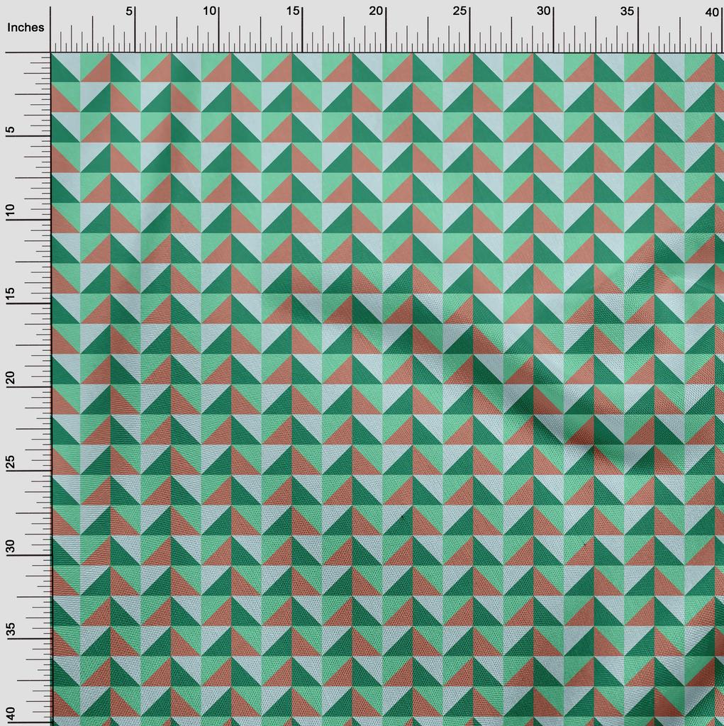 oneOone Cotton Flex Green Fabric Geometric  Sewing Material Print Fabric By The Yard 40 Inch