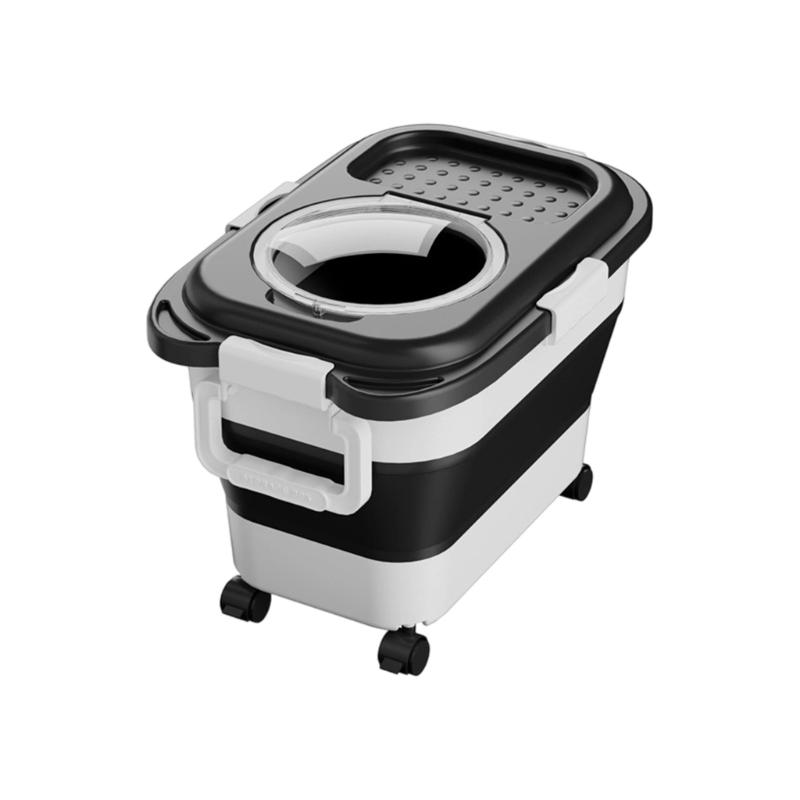 Foldable Grains Rice Box with Sealing Lid Space Saving Pet Food Storage Container Colorful Snacks Organizer Kitchen Tool