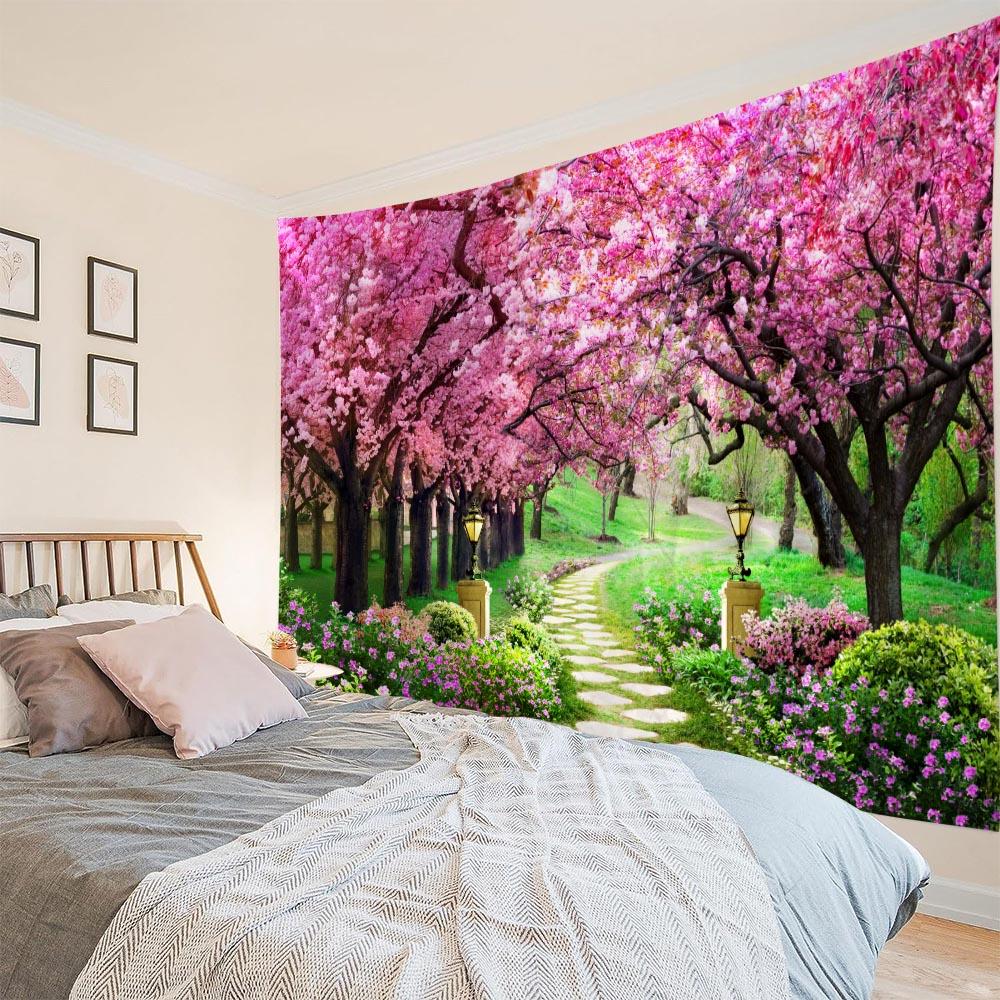 Natural Wall Tapestry Mandala Garden Landscape Bohemian Room Decoration Psychedelic Tapiz Hippie Bedroom Cloth Carpet 8 Sizes