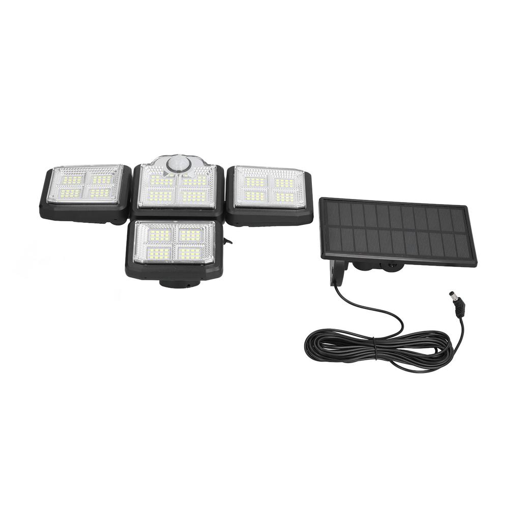Outdoor Solar Lights IP65 Waterproof 198LEDs Motion Sensor Lights with 4 Adjustable Heads