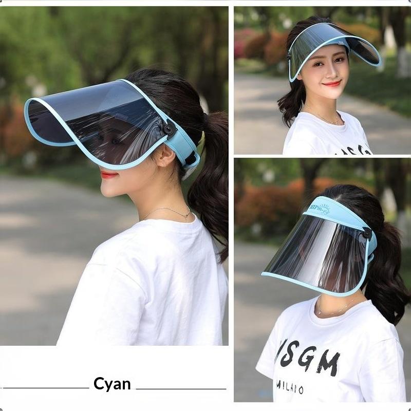 Women Adjustable Uv Protection Sun Visor With Wide Face Shield For Beach Hiking Summer Activities