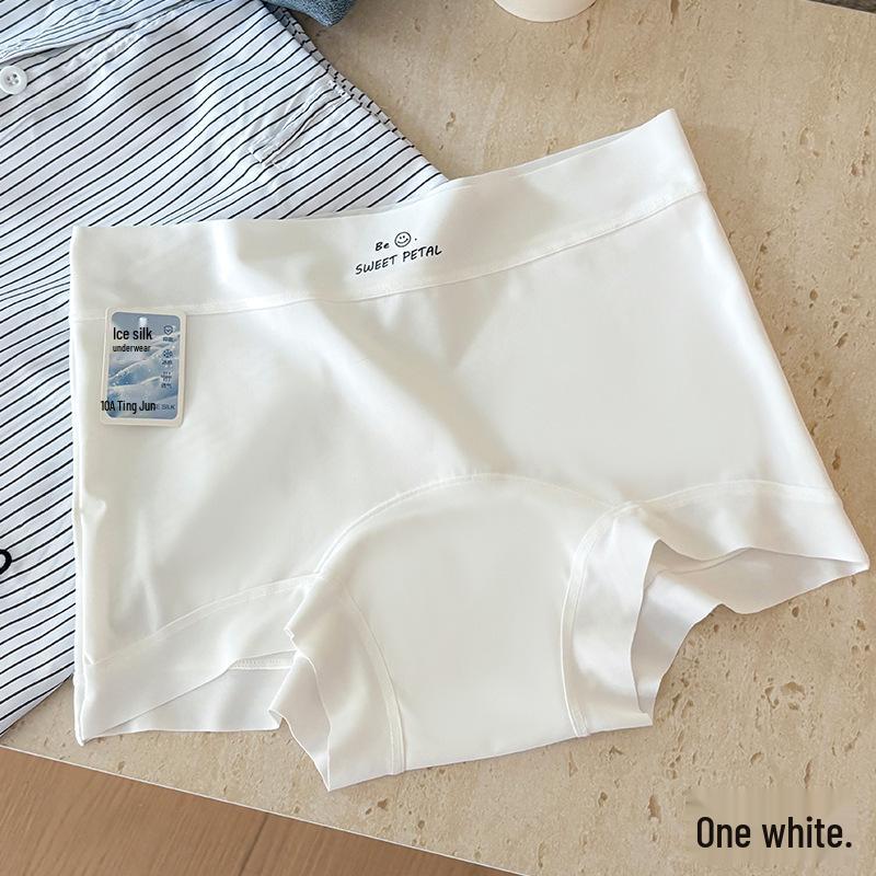 10A Antibacterial Ultra-thin Macaron Color Ice Silk Women's Boxer Briefs - Breathable & Skin-friendly.