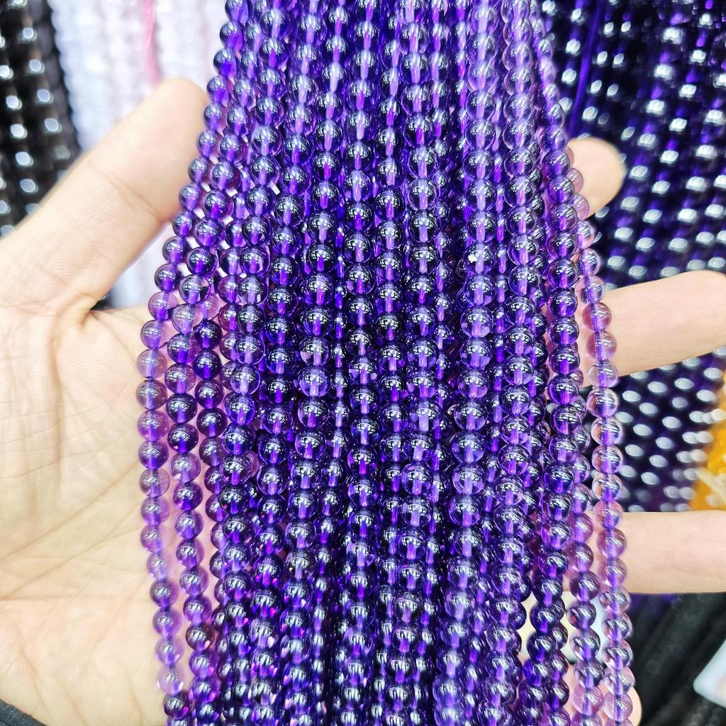 Purple Series Amethyst & Super Seven Crystal Beads: Round, Natural Stone, DIY Jewelry Accessories