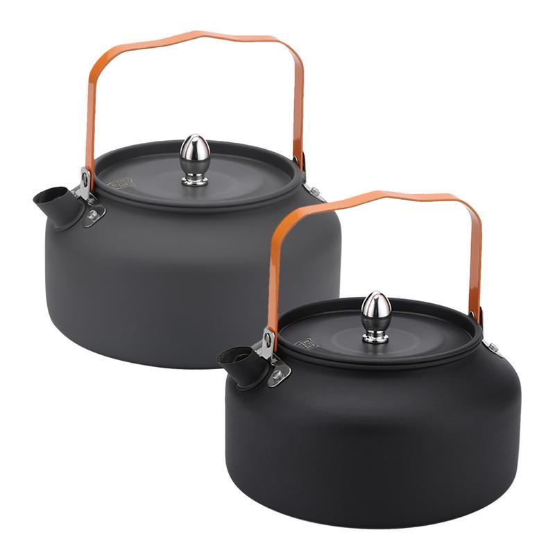 Portable Camping Kettle 1.6L Outdoor Teapot Kettle Coffee Pot 304 Stainless Steel Water Pot Campfire Kettle Camping Accessories