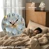 Golden & Pink Floral Wooden Round Silent Hanging Wall Clock, Suitable For Living Room,Office,Study Room, Bedroom,Home Decoration