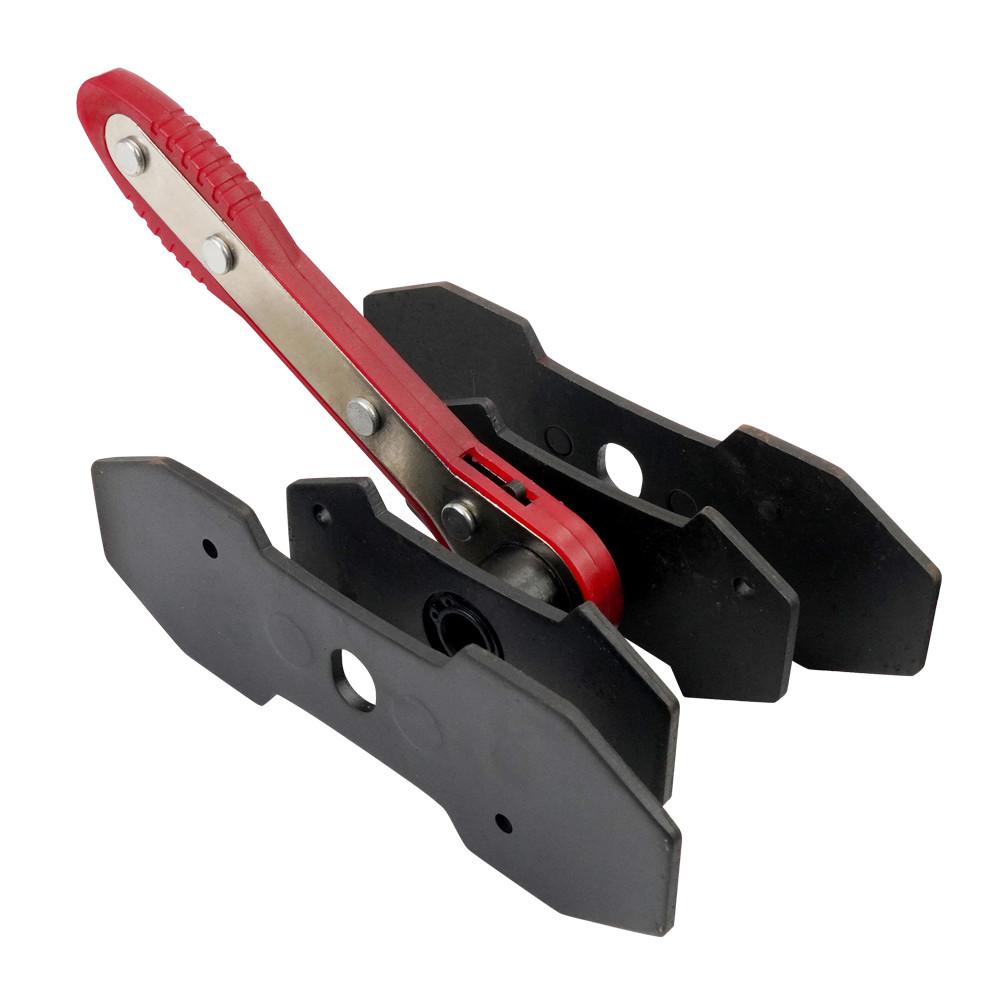 

Вращающийся на 360 градусов пресс для тормозного суппорта, инструмент для автомобильного тормозного суппорта с храповым механизмом, пресс-инструмент с 2 стальными пластинами Red розовый