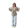 2025 cross-border European and American women's clothing Amazon V-neck long-sleeved button-down workplace casual pants trench coat fashion suit