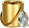Double-walled Stainless Steel Ice Bucket with Vacuum Insulation, Large Capacity, Includes Ice Tongs and Spacer, Suitable for Home and Commercial Use (