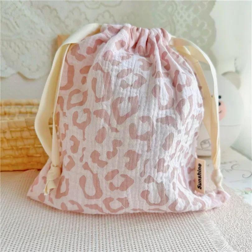 Printed Flower Mommy Bag Baby Diaper Bag Cotton Nappy String Pocket Stroller Carry Pack Travel Outdoor Diaper Storage Bag