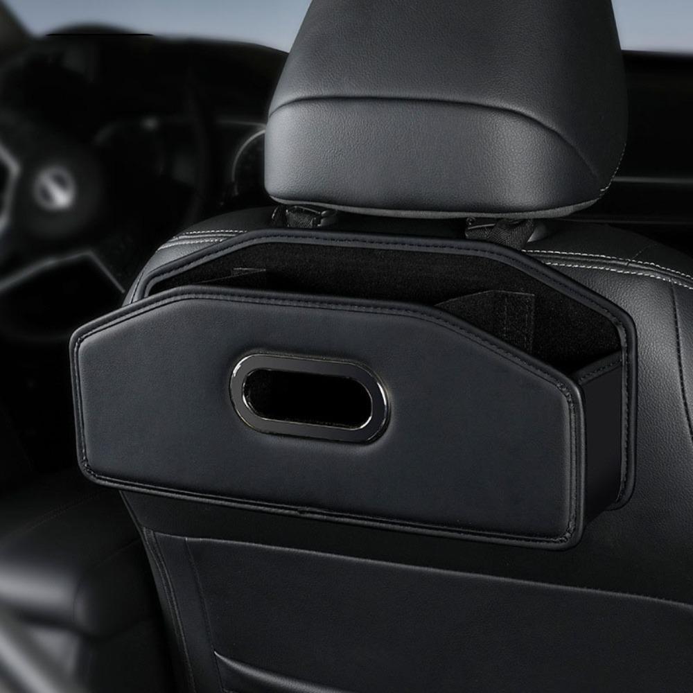 

Waterproof. Auto Back Seat Paper Box with Hook Back Seat Storage Box Car Interior Decoration чёрный