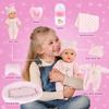 12 Inch Baby Dolls Set with Accessories and Clothes,Newborn Girls Baby Doll with Soft Sleep Bassinet Bed Crib Pillow Blanket Pacifier Feeding Bottles