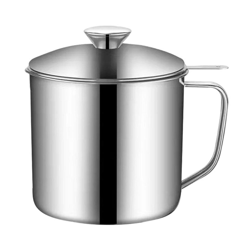 Fett Ölfiltertopf Edelstahlbecher Grillzubehör Thunfischsieb Aufbewahrungsdose Silber