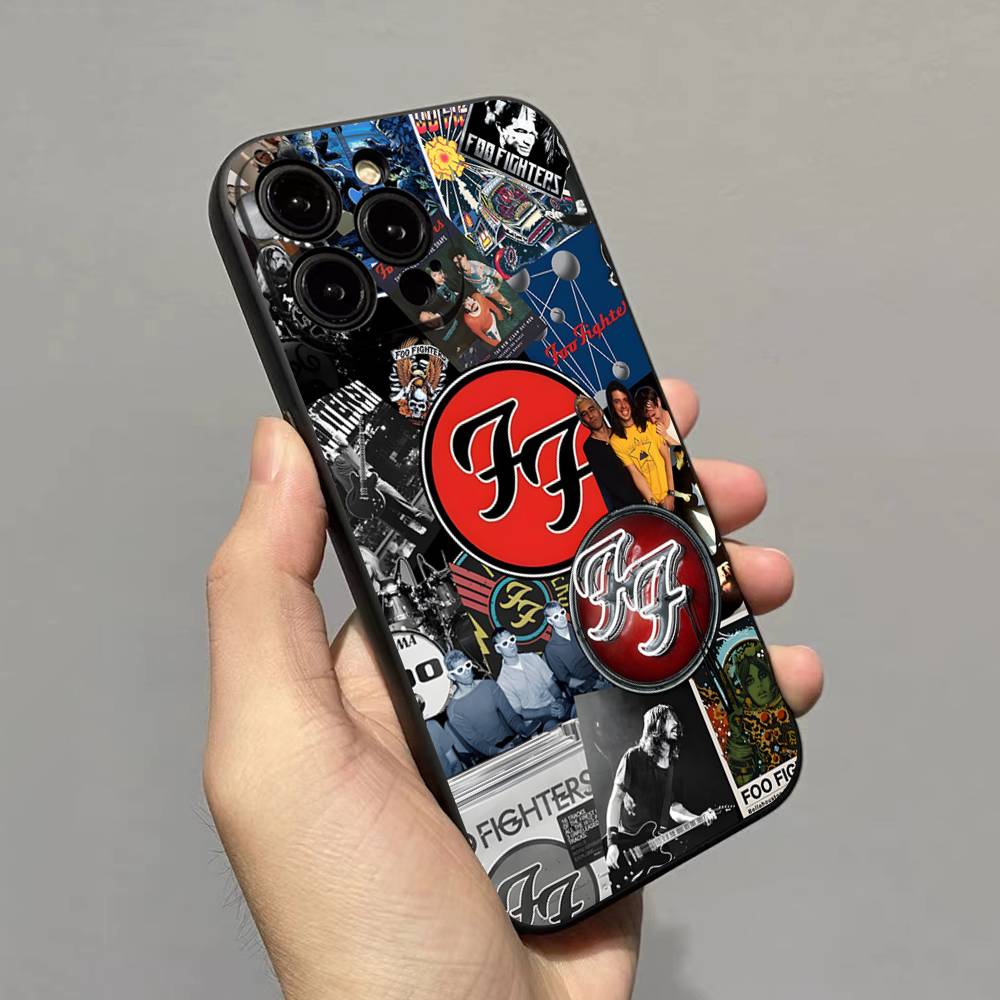 

F-FOO FIGHTERS Phone Case For IPhone 17 16 15 14 13 12 11 Pro Max Plus Mini Silicone Black Cover iPhone 16 pro