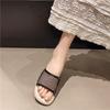 Fashion Leisure Low Heel Sandals Summer New Round Head Open Toe Net Cloth Soft Sole Anti-slip Wear-resistant Slippers