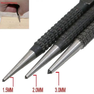 3-teiliges rutschfestes Körner-Durchschlag-Set aus Kohlenstoffstahl für legiertes Stahlmetall- und Holzbohrwerkzeug