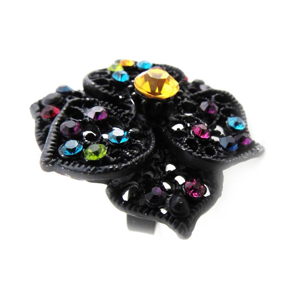Les Trésors De Lily [J3611] - Bague Créateur 'Sissi' noir multicolore