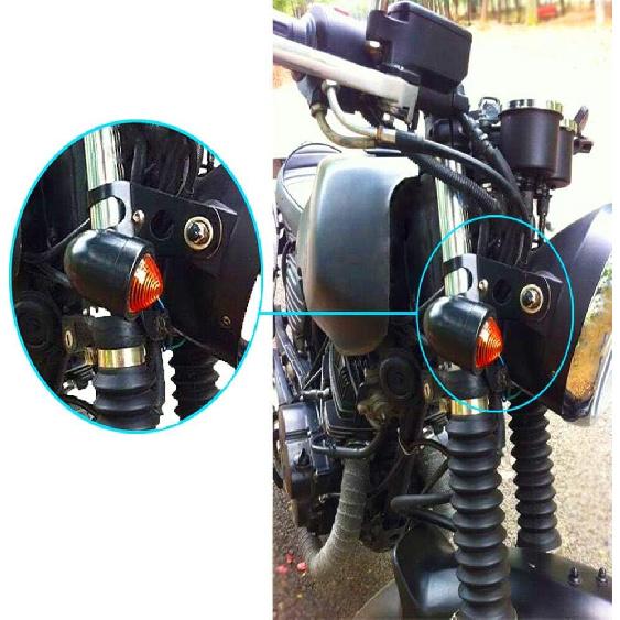 1pair Metal Motorcycle Modified Turn Signal Light Indicator Mount Bracket Clamp 30-45mm (Chrome)