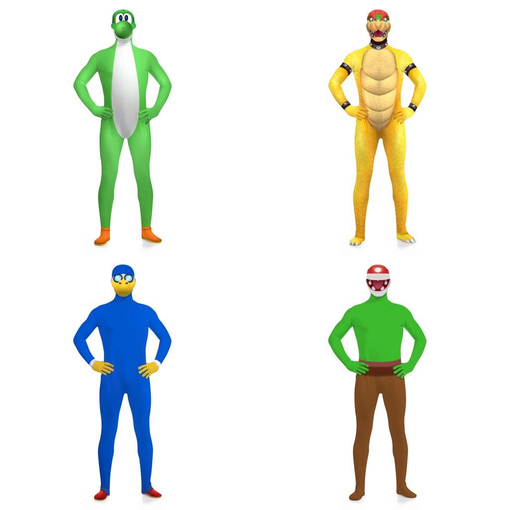 Bowser Yoshi Mario Cosplay Kostüm Jumpsuit Bühnenauftritt Party Halloween