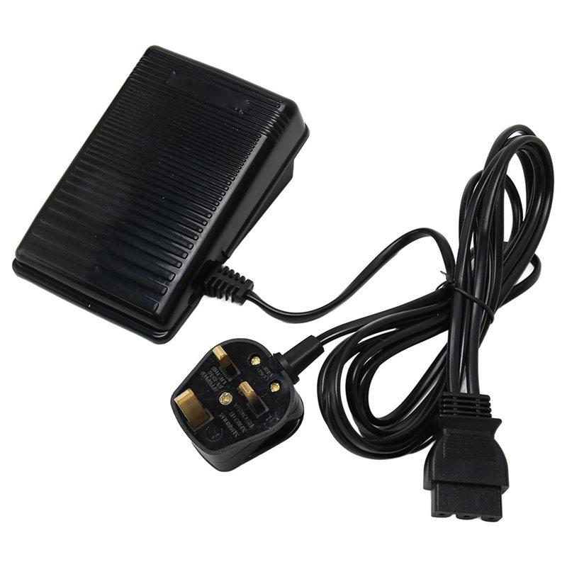 Premium-Sewing Machine Foot Control Pedal 220V Anti-Slip Design, Easy To Install For Old-Fashioned Sewing Machines UK Plug чёрный