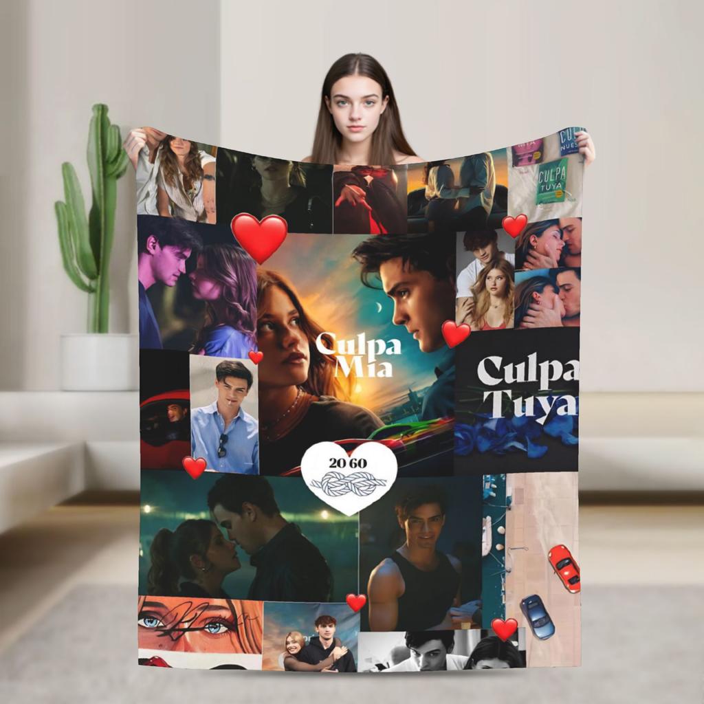 Film Culpa Mia Super Warm Blanket  Airplane Travel Plush Throw Blanket Comfortable Couch Chair Flannel Bedspread Sofa Bed Cover