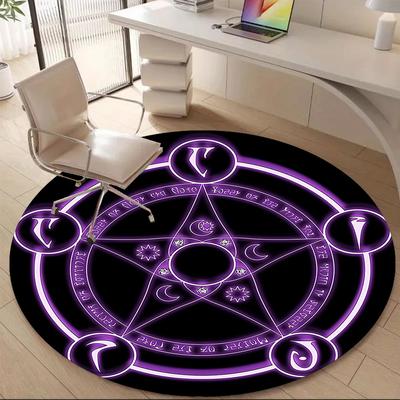 1pc Witchcraft Magic Office Round Area Rug, Indoor Mat Suitable ForOffice, Under Office Chairs Bedroom Living Room Home Decor, Room Deco T023