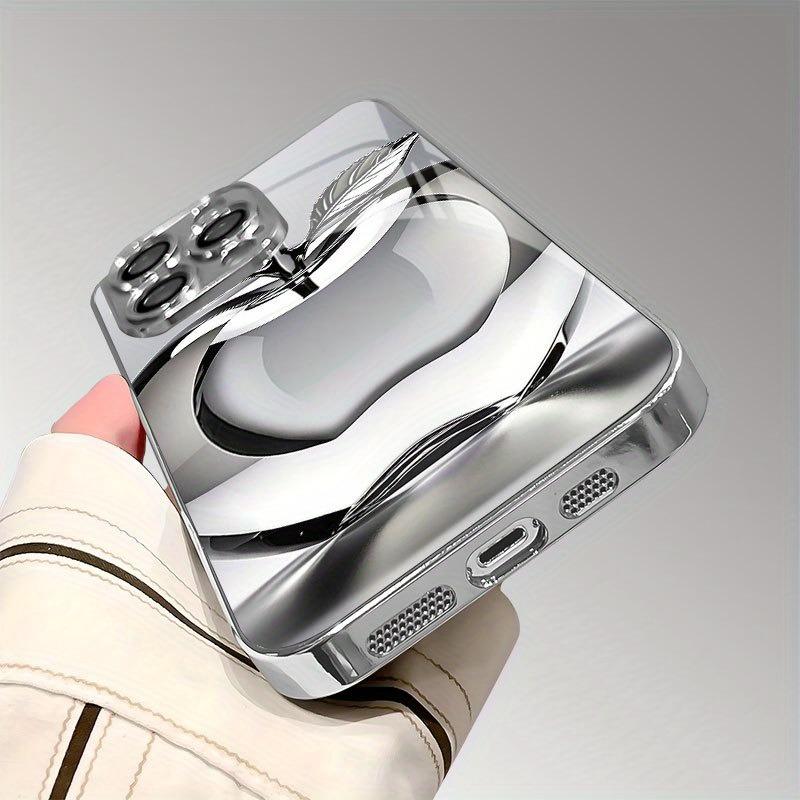 Transparent Crystal For Apple Pattern Glass Electroplated Phone Case For iPhone 17 16 15 14 13 12 Pro Max Plus 16E 17 Air Cover