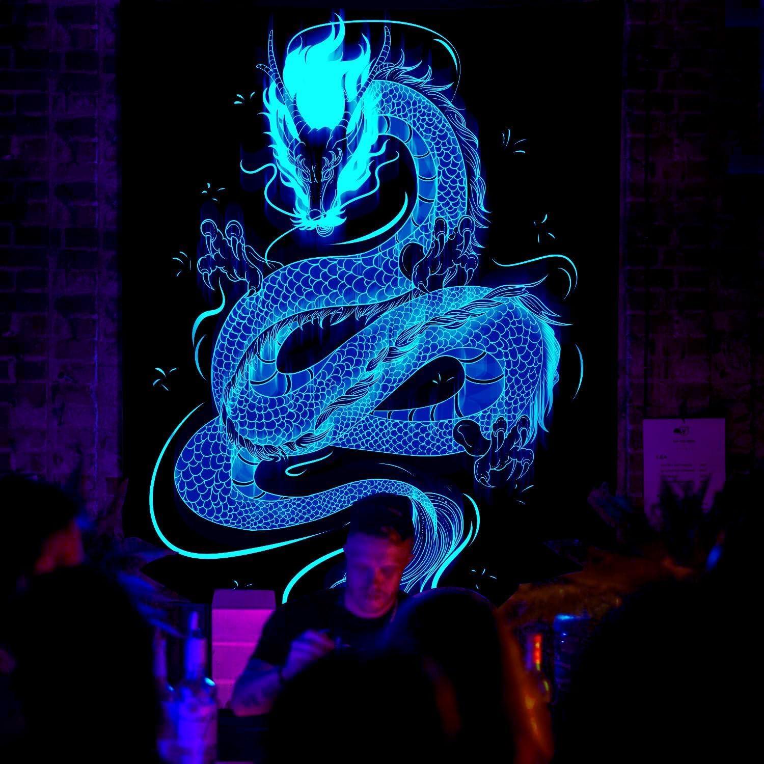 Qghot Tapestry: Dark Night Dragon Wall 75x100