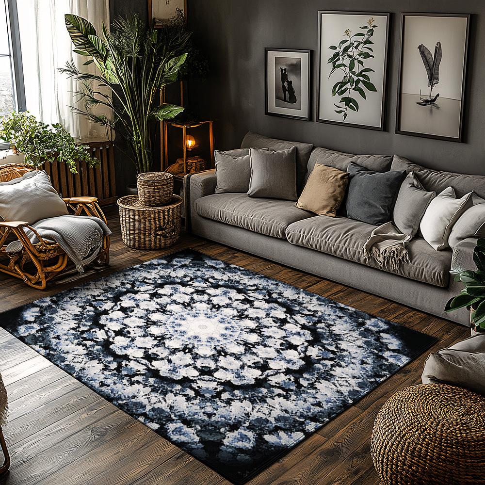 

Cozy Shag Rug Washable Non Slip Indoor Outdoor Area Rugs Modern Geometric Abstract Carpet Home Decor Living Room Floor Mats 50x80cm