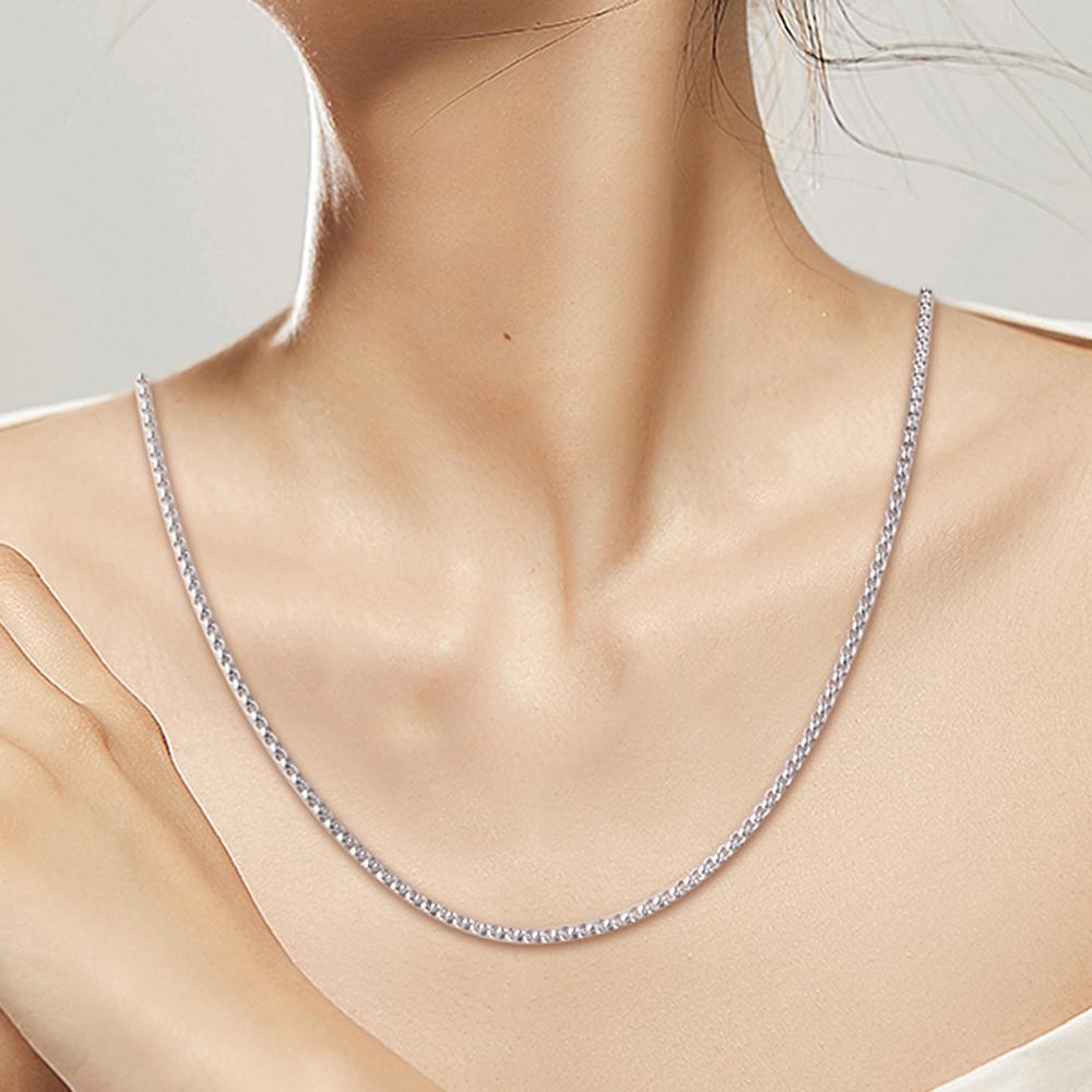 Rolo Chain Necklaces for Women Original 925 Sterling Silver Necklaces & Pendants Elegant Fine Jewelry Gift Colares S925