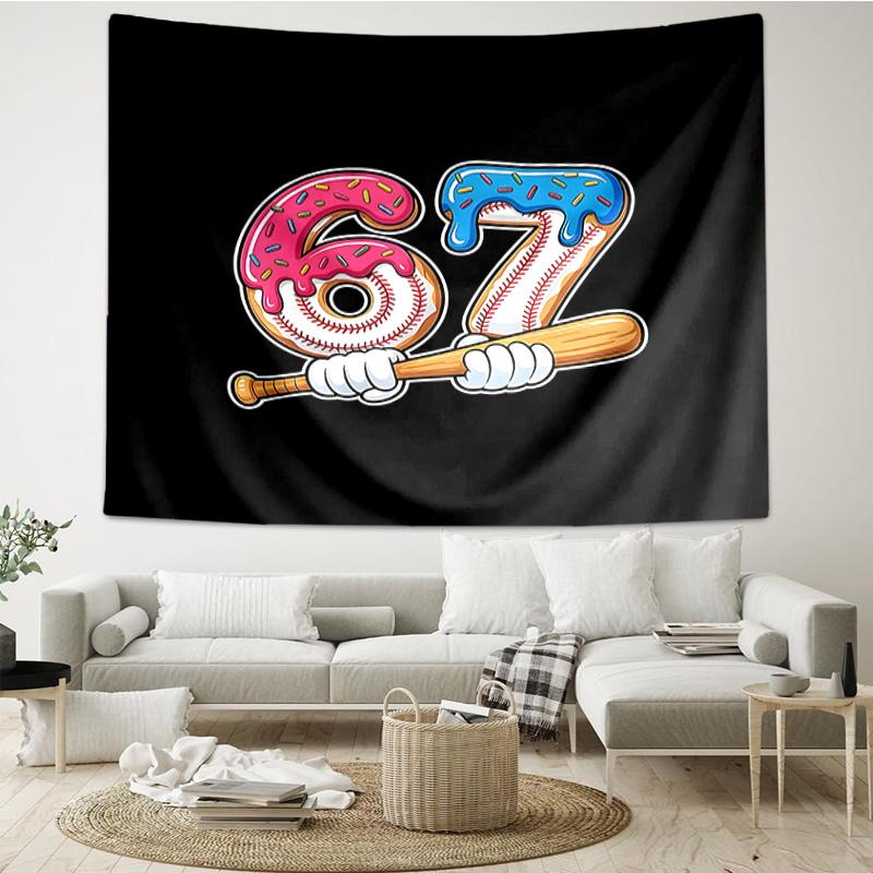 Summer Ice Cream Number 67 Tapestry Hanging for Bedroom,Livingroom, Playroom,Decor Art Room Wall Tapestry Holiday and Birthday Gifts