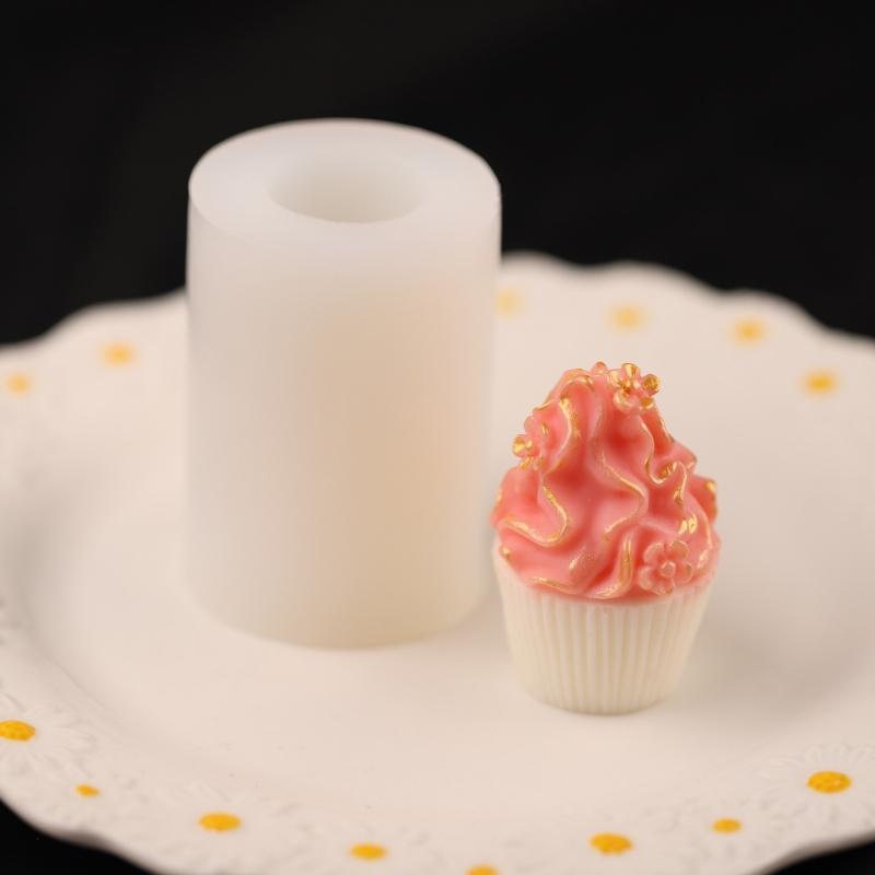 Cupcake Shape Silicone Mold Wax Melt Polymer Aromatherapy Making Handmade Cupcake Jelly Mould Decorating Supplies