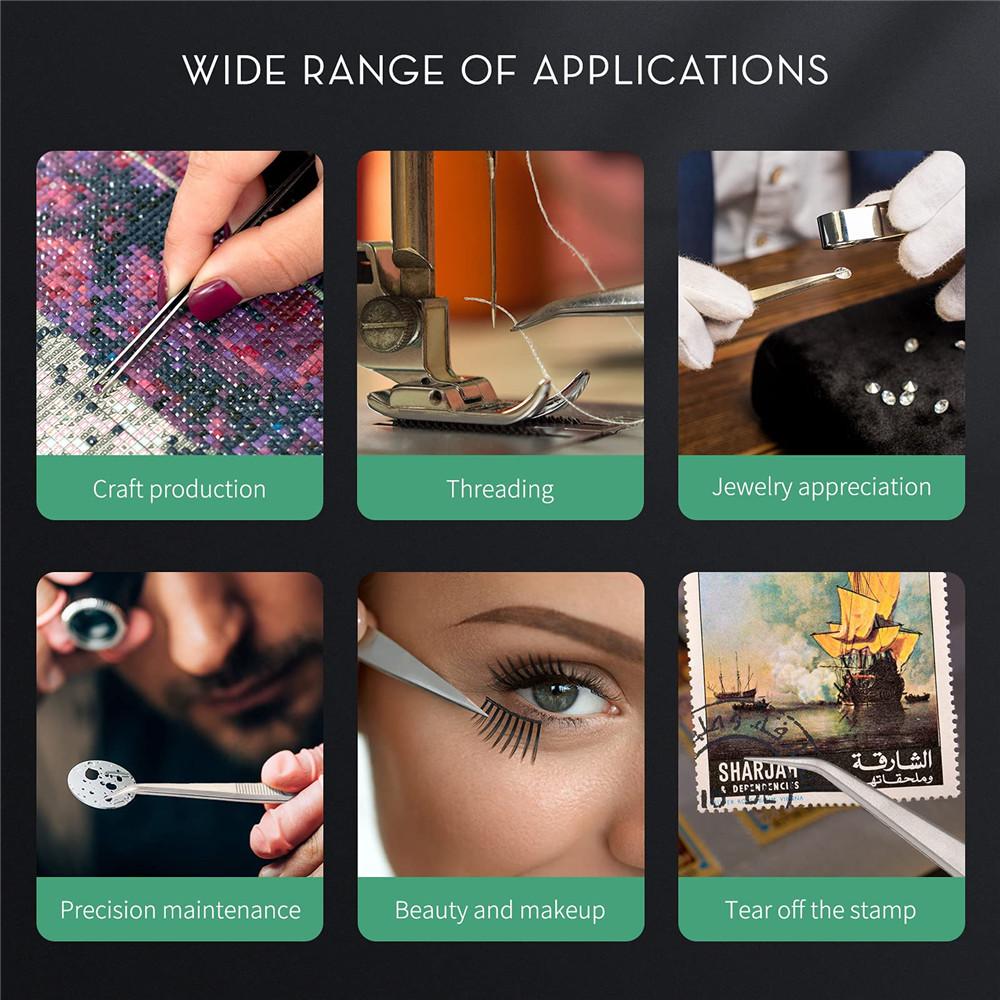 16CM Professionelle Hochpräzisions-Edelstahl-Schmuckpinzette Sandgestrahlt DIY Diamant Edelstein Schmuck Juwelier Geschlitzte Schnalle