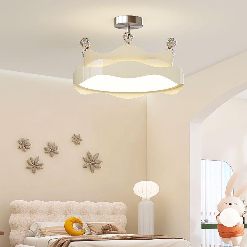 LED Dining Room Light Chandelier Modern Minimalist Bedroom Light Crown Cartoon Kids Room Light