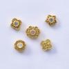 Gold-Plated Zircon Clover Spacer Beads for DIY Bracelets