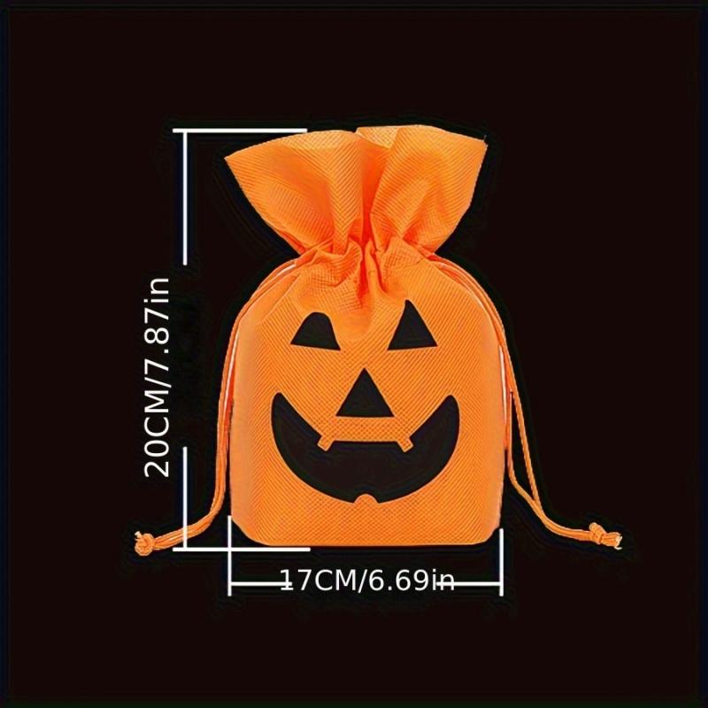 2pcsHalloween Pumpkin Gift Bags Holiday Party Candy Bags Snacks Chocolate Cookie Bags Gift Drawstring Packaging Bags