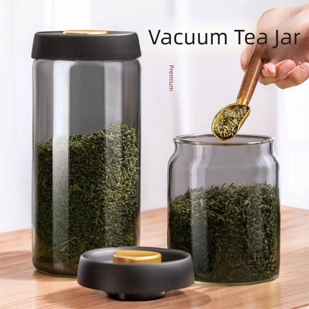 Glass Food Storage Jar Manual Vacuum Sealed Air Extraction Airtight Container  Cereals